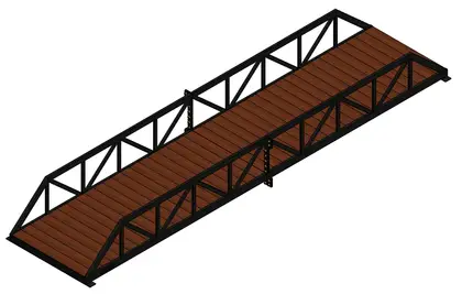 Isometric render of model U-0840-42, a Utility Trus bridge.