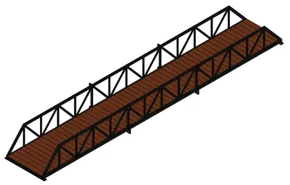 Isometric render of model P-0856, a Pedestrian bridge.