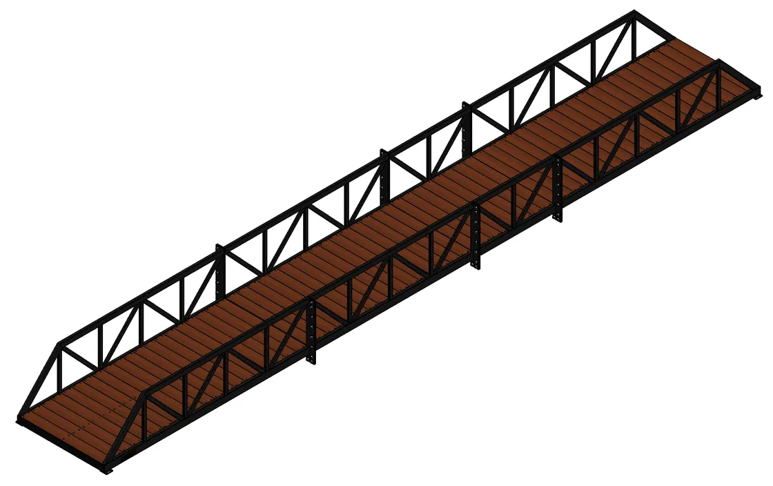 Isometric render of model U-0864-50, a Utility Bridge bridge.