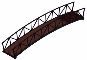 Three-quarter view render of a 4 ft by 28 ft trail bridge.